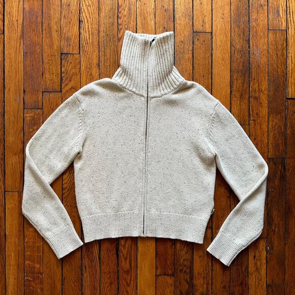 The North Face Crestview Full Zip Turtle Neck Cardigan Sweater Women XS Cream - Picture 4 of 7